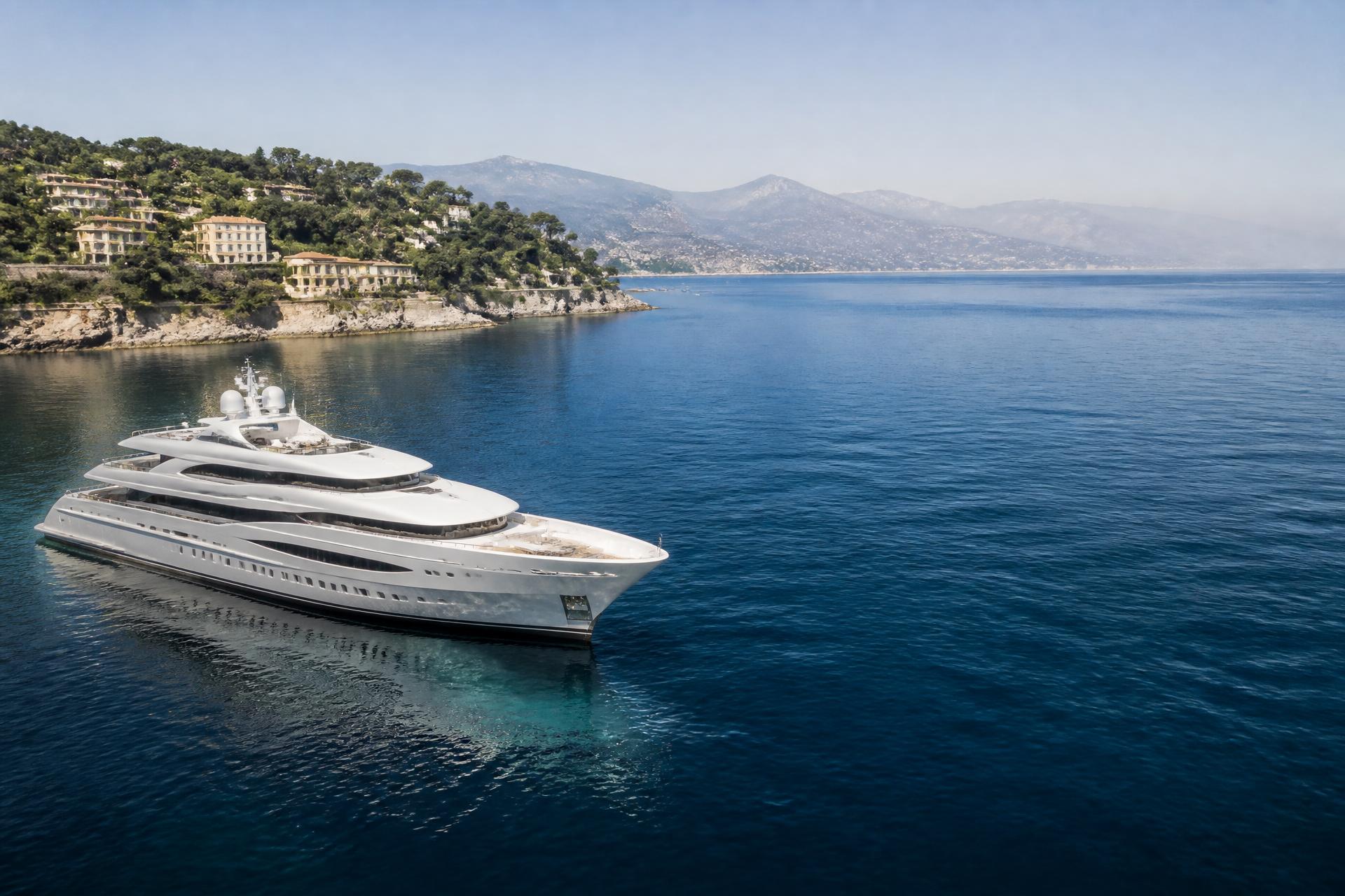 Superyacht vid Franska Rivieran